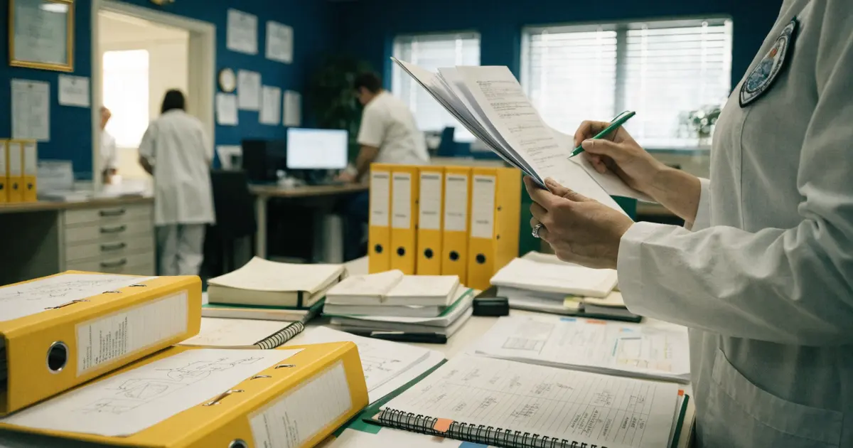 Healthcare professional at desk